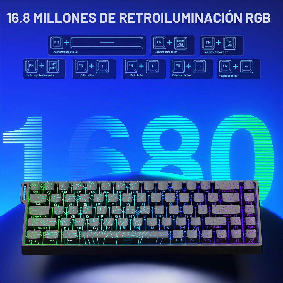 AULA WIN68 HE Teclado mecánico para juegos 60%, interruptor magnéti...