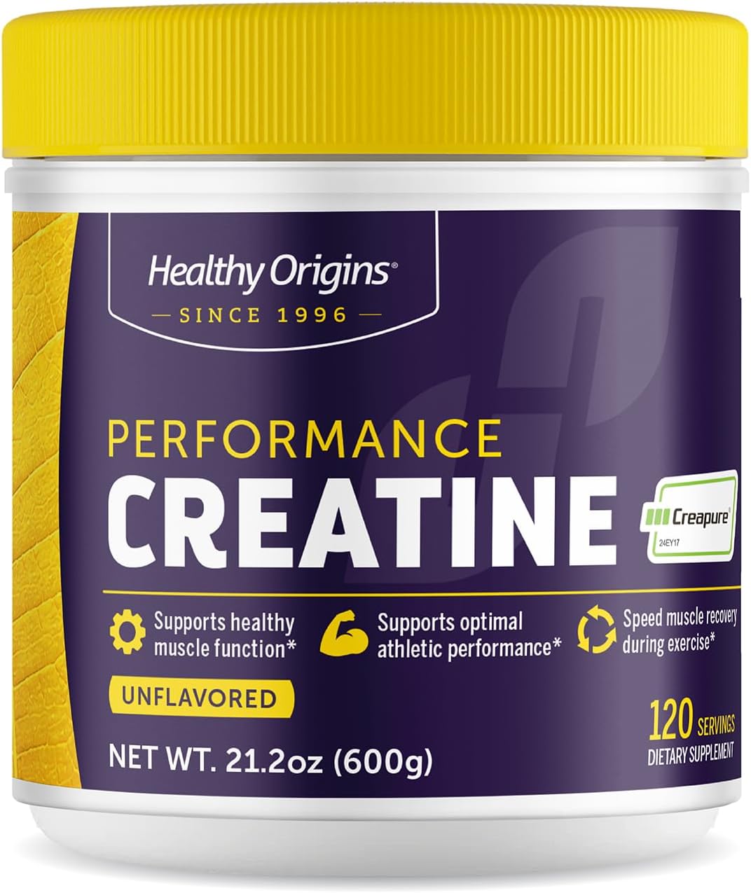 Healthy Origins Creatina monohidrato Creapure en polvo, 21.16 oz