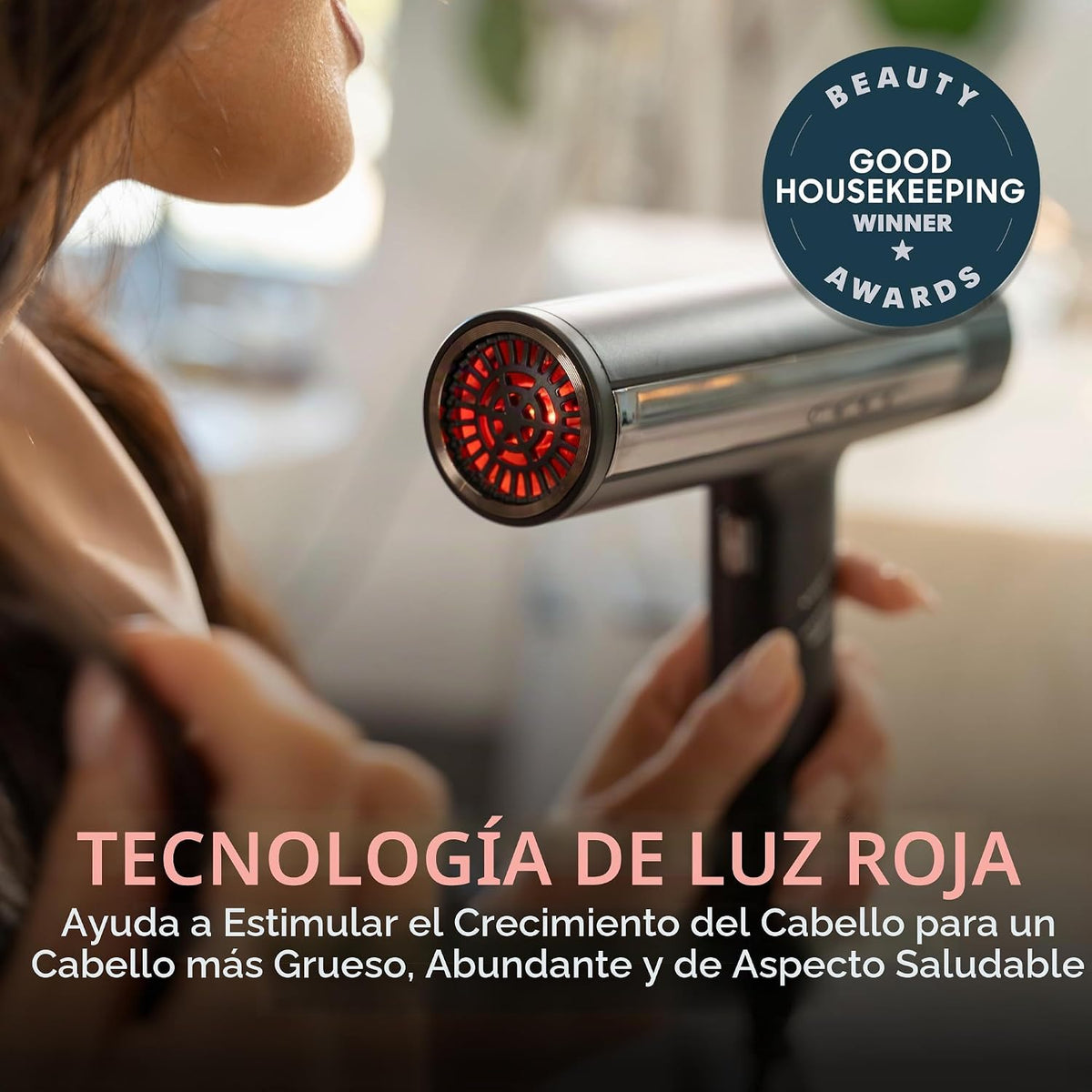 Secador de pelo por infrarrojos SRILabs DryQ: luz roja, control de...