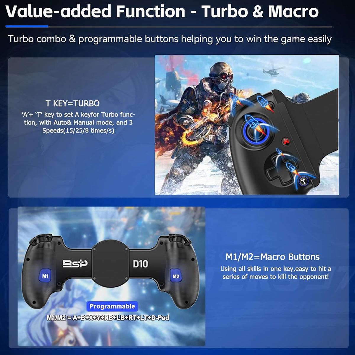 Controlador de juegos móvil Megadream para iPhone\/Android - iPad\/...