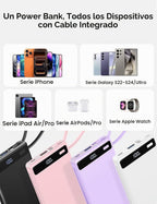 Paquete de 2 cargadores portátiles de 10000 mAh 22.5 W, cables inco...