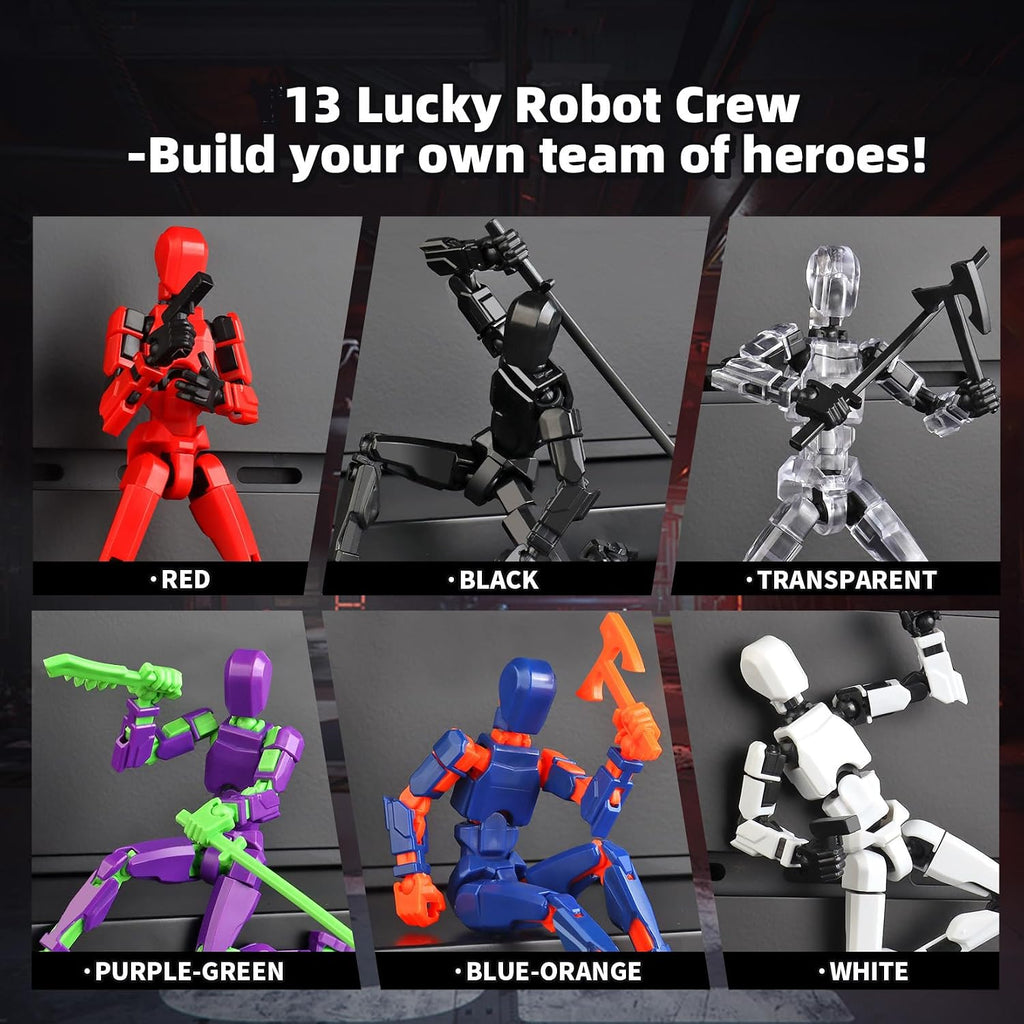 Juego de 13 figuras de acción, 6 figuras de acción T-Robot 13, Tita...