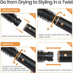 5 en 1 Multi Hair Styler - Cepillo secador de pelo, set de peinador...