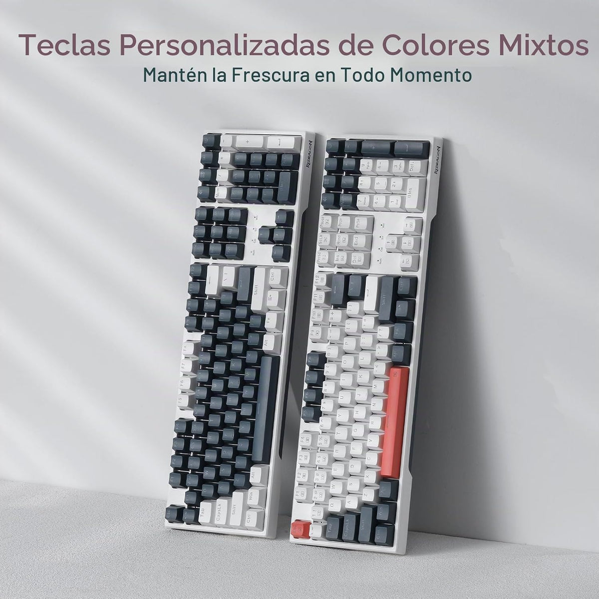 Redragon K668 Teclado para juegos RGB con cable intercambiable en c...