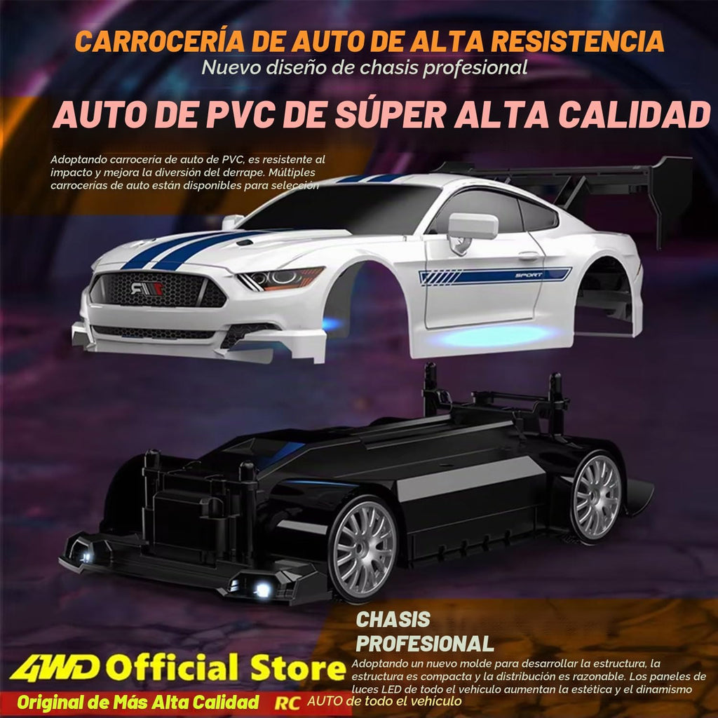 KAIMIO Coche de deriva a control remoto a escala 1:24 4WD 2.4GHz 30...