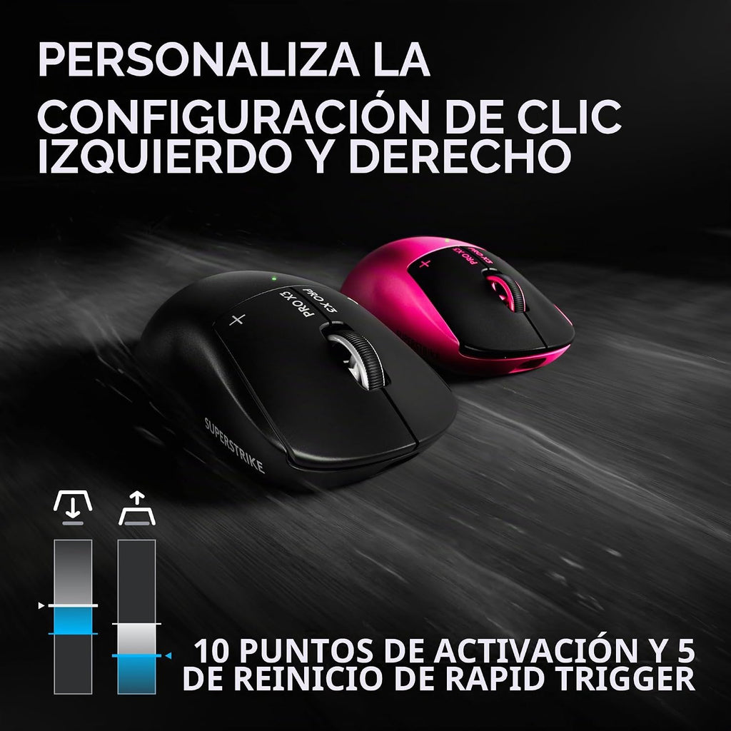 Logitech G Ratón para juegos PRO X3 SUPERSTRIKE - Magenta | LIGHTSP...