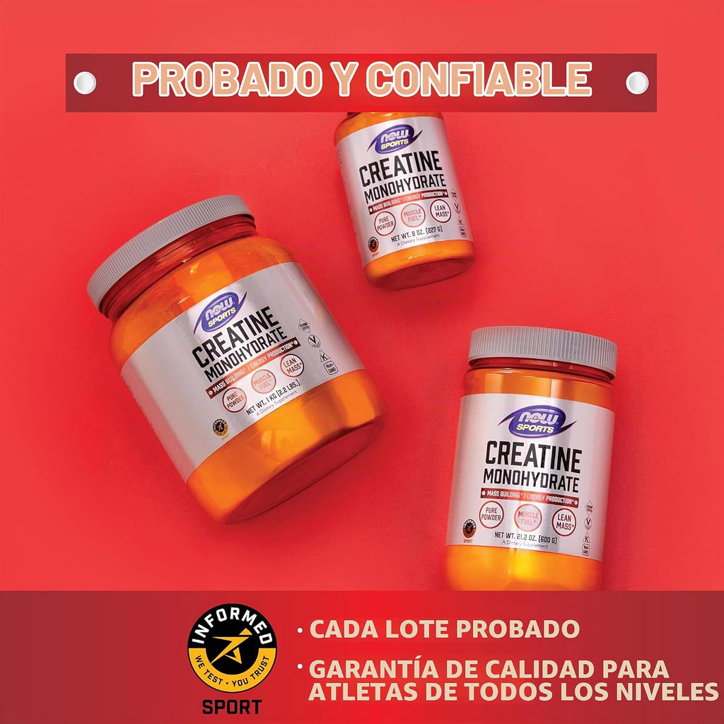 NOW Foods Nutrición Deportiva, Polvo de Monohidrato de Creatina, Co...