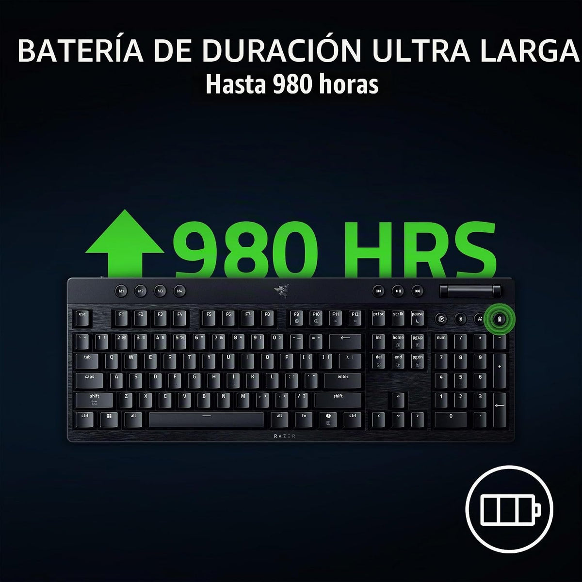 Teclado inalámbrico para juegos Razer BlackWidow V4 de perfil bajo,...