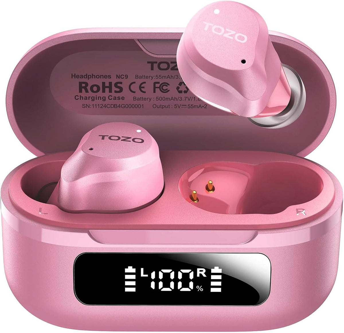 TOZO NC9 Auriculares inalámbricos híbridos con cancelación activa d...