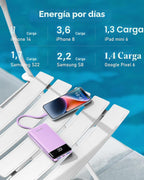 charmast Cargador portátil con 4 cables integrados reforzados | 100...