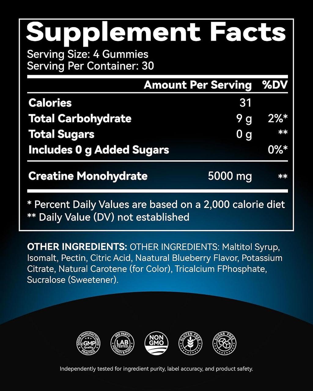 Inner Brightness Gomitas de monohidrato de creatina para hombres y...