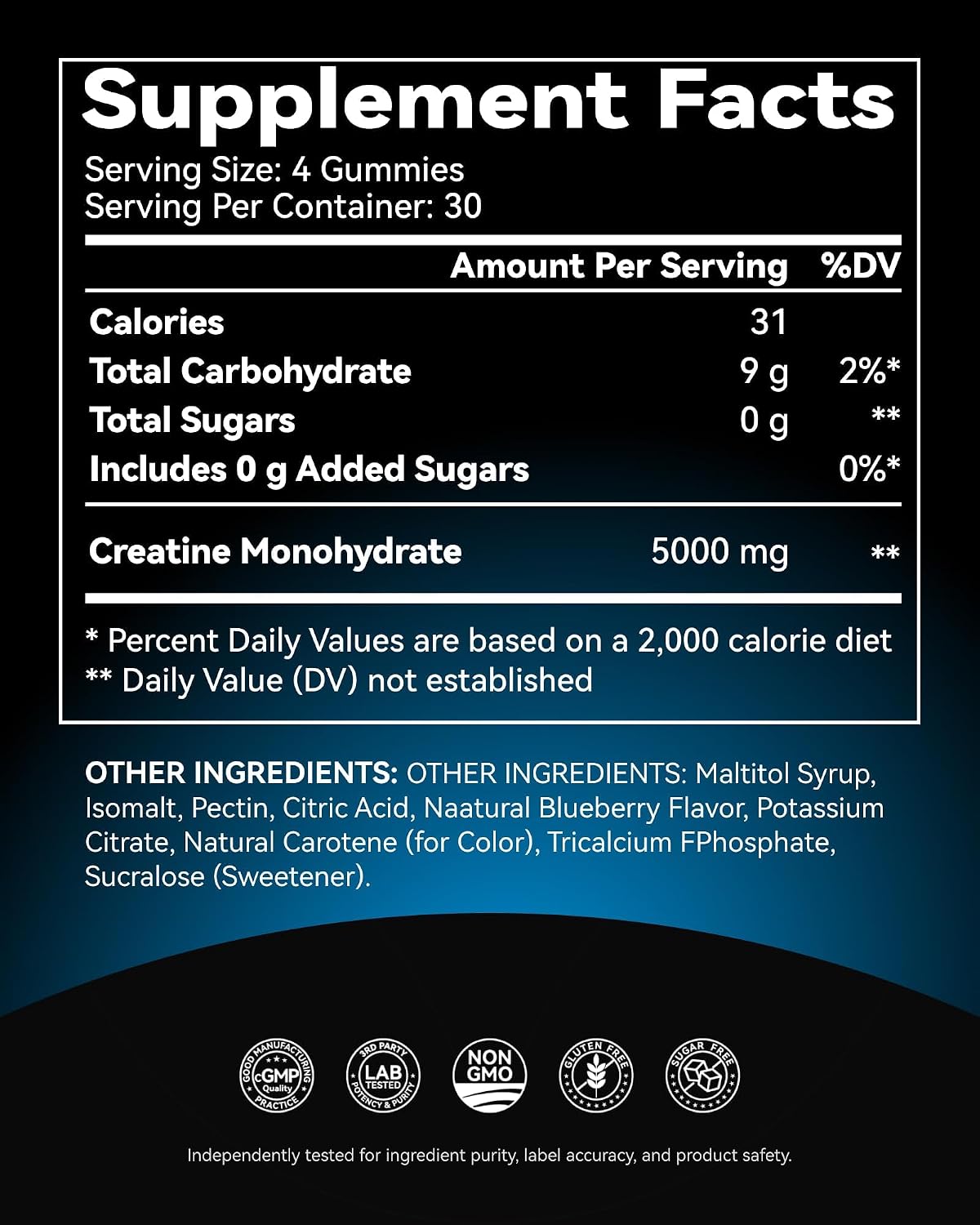 Inner Brightness Gomitas de monohidrato de creatina para hombres y...