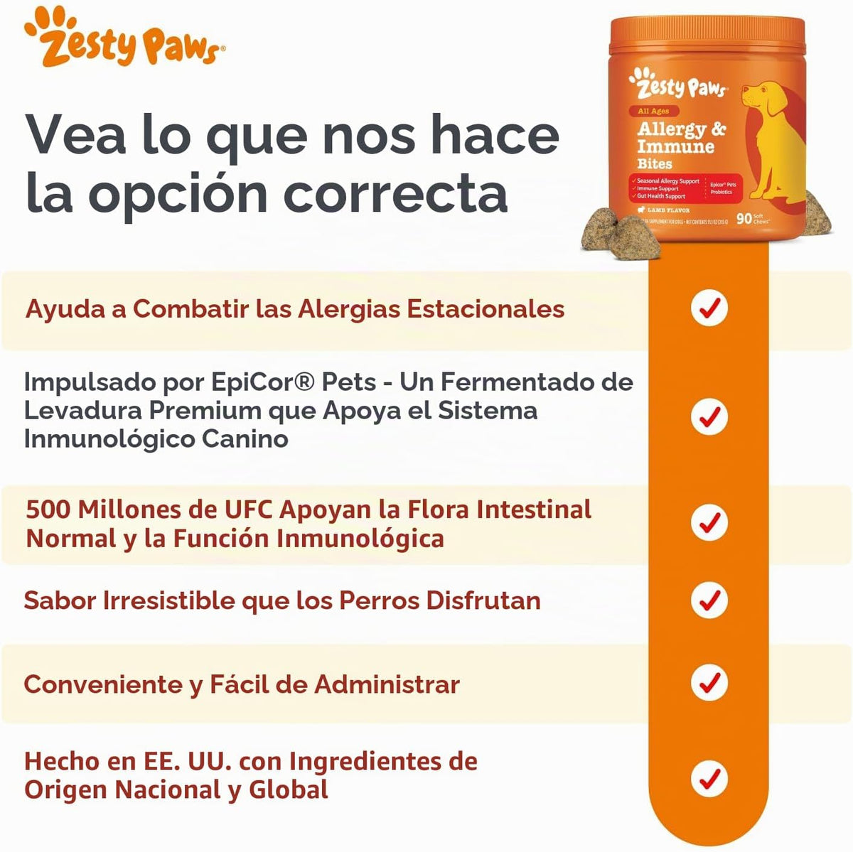Masticables para aliviar la alergia en perros de Zesty Paws, probió...