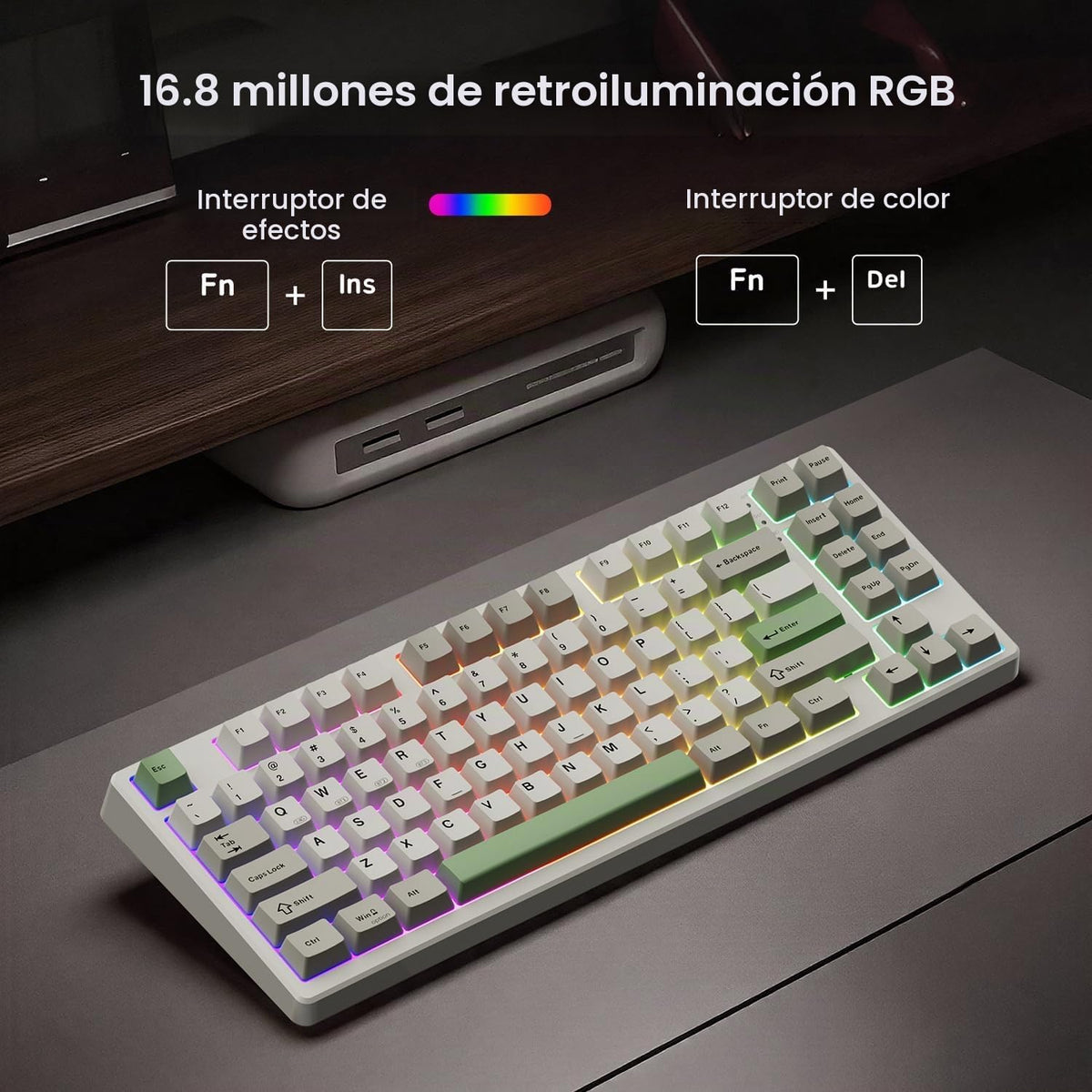 Kisnt Teclado mecánico inalámbrico KN85, diseño del 75%, Bluetooth\...