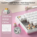 Redragon K762 PRO - Teclado, pantalla y perilla para juegos con jun...