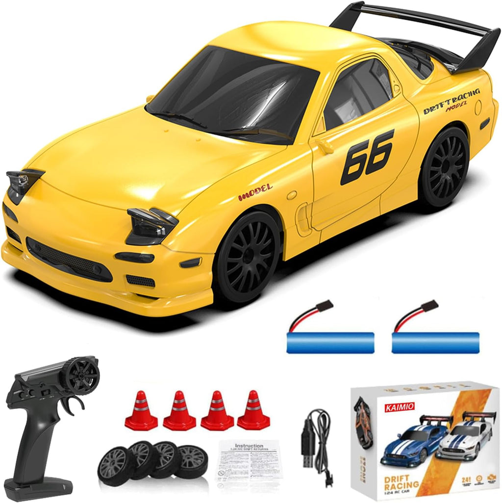 KAIMIO Coche de deriva a control remoto a escala 1:24 4WD 2.4GHz 30...