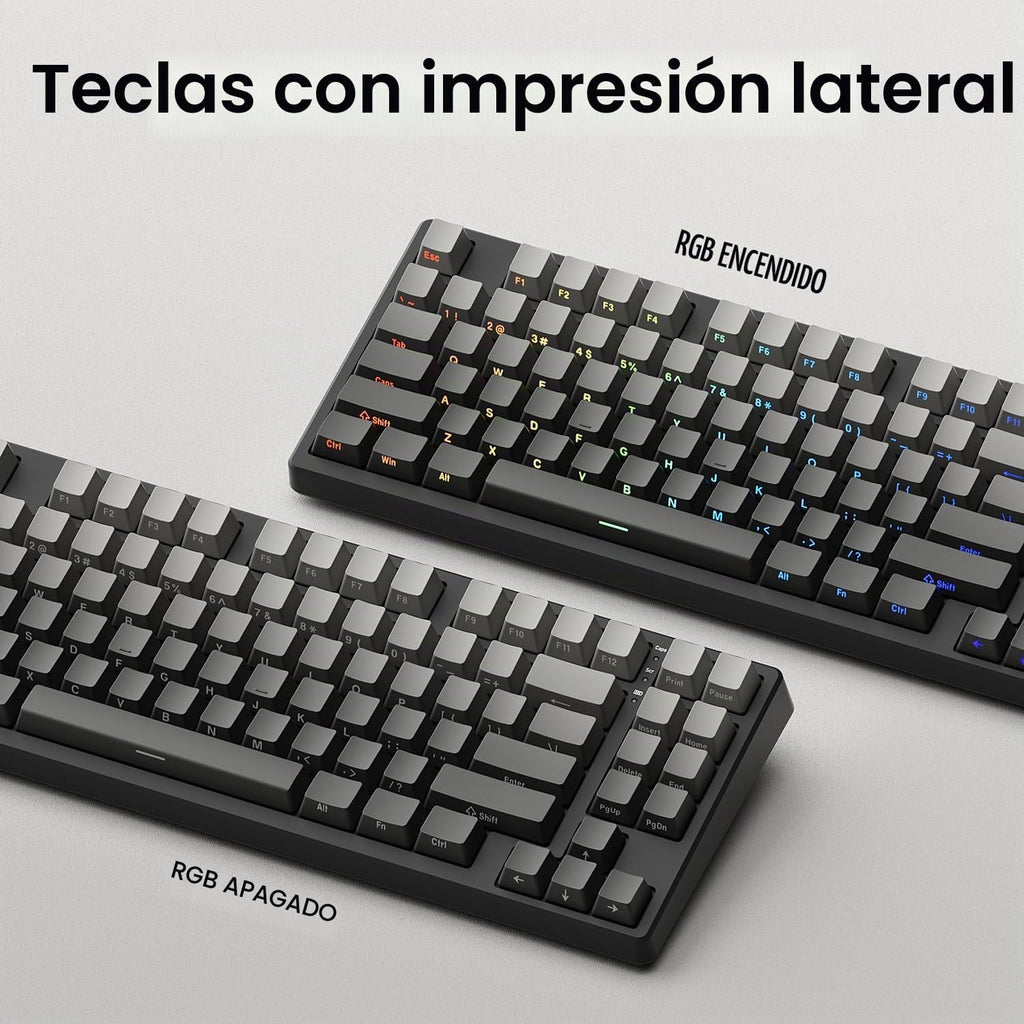 Kisnt KN85 Teclado mecánico inalámbrico, diseño del 75% con teclas...