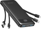 charmast Cargador portátil con 4 cables integrados reforzados | 100...