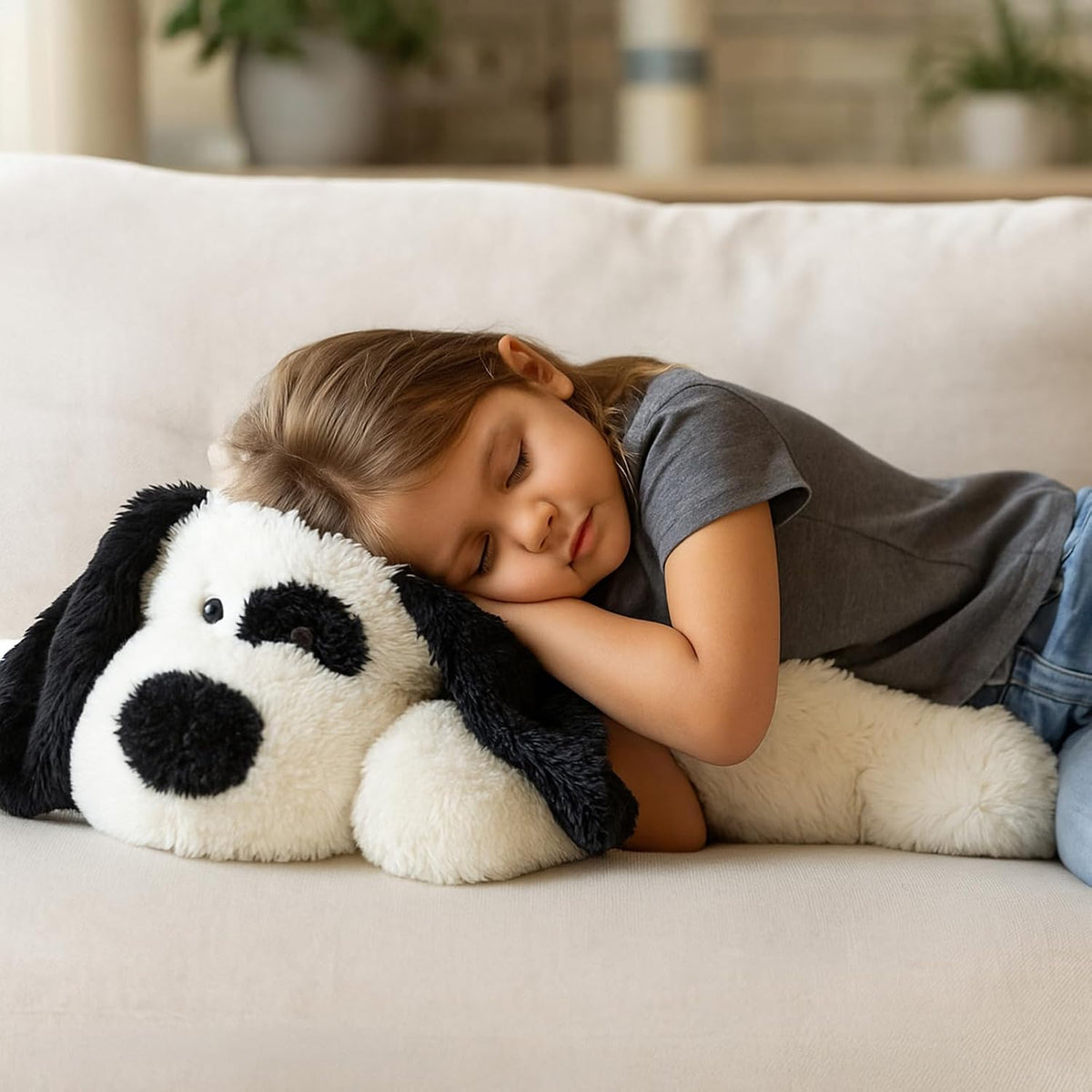 WEIGEDU Juguete de Peluche para Perro de Peluche, Beagle Blanco, 20...