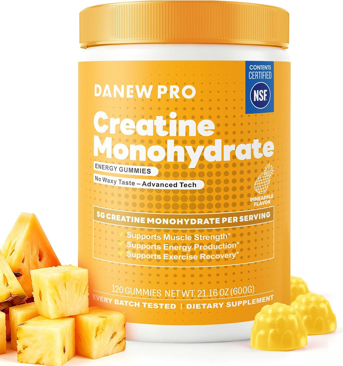 DANEW Pro Gomitas de monohidrato de creatina, 0.18 oz (120 unidades...