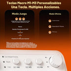 AULA Teclado inalámbrico para juegos blanco cremoso con teclado num...