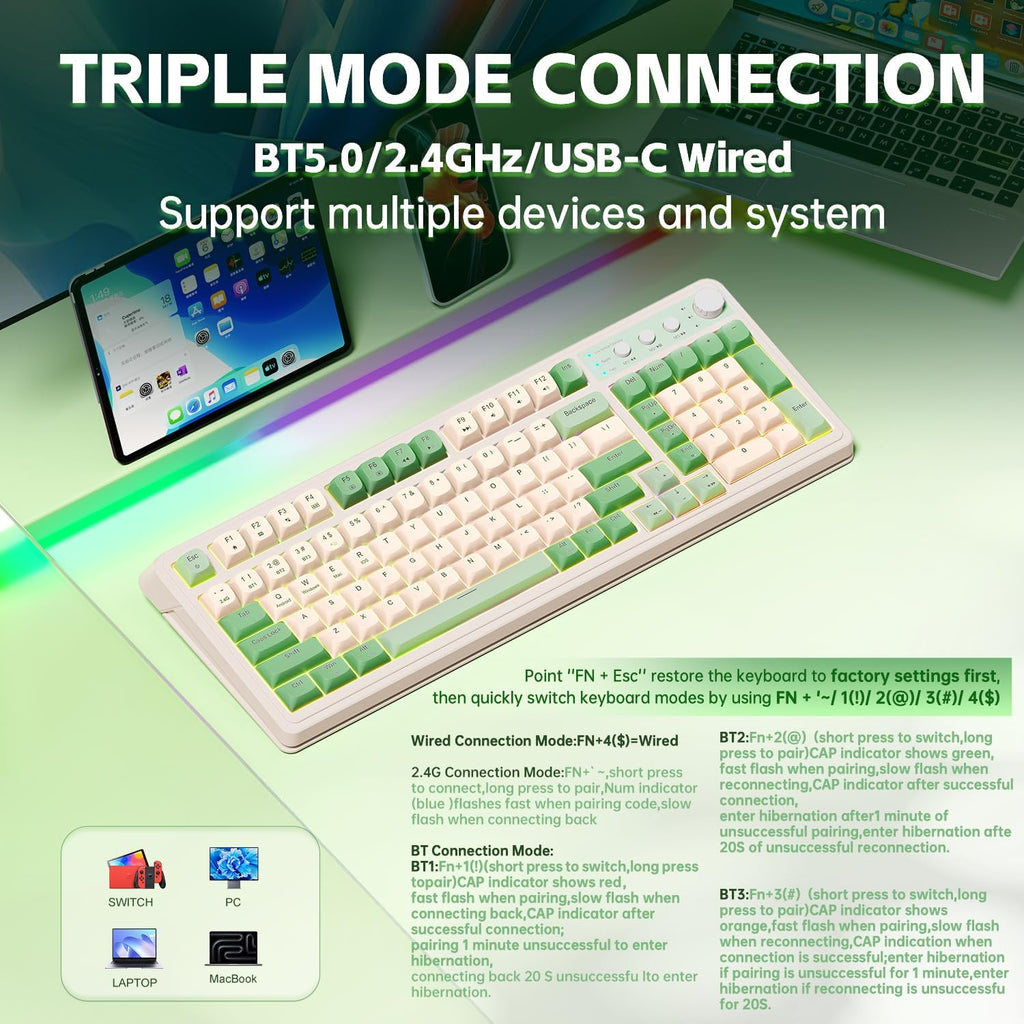 Teclado para juegos AULA S99, teclados de computadora inalámbricos...