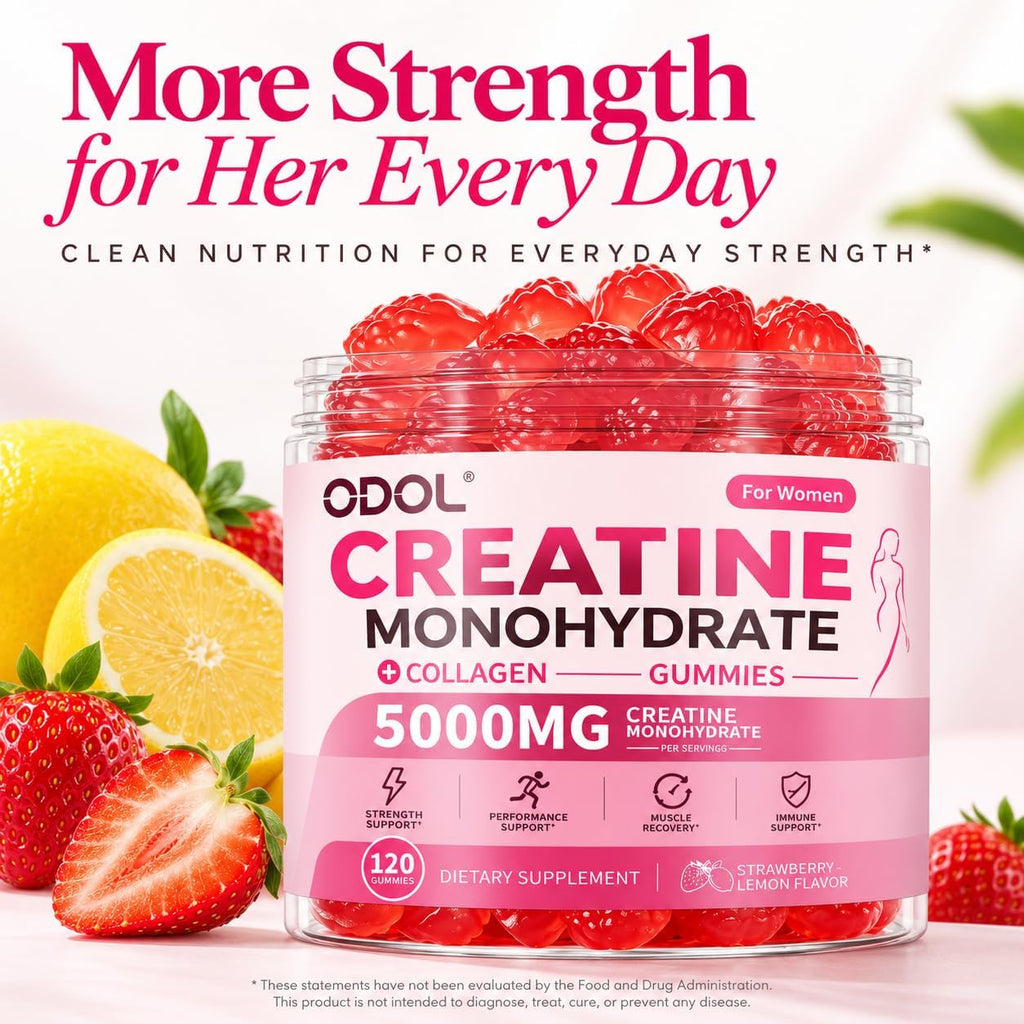 ODOL Gomitas de monohidrato de creatina de 5000 mg para mujeres con...
