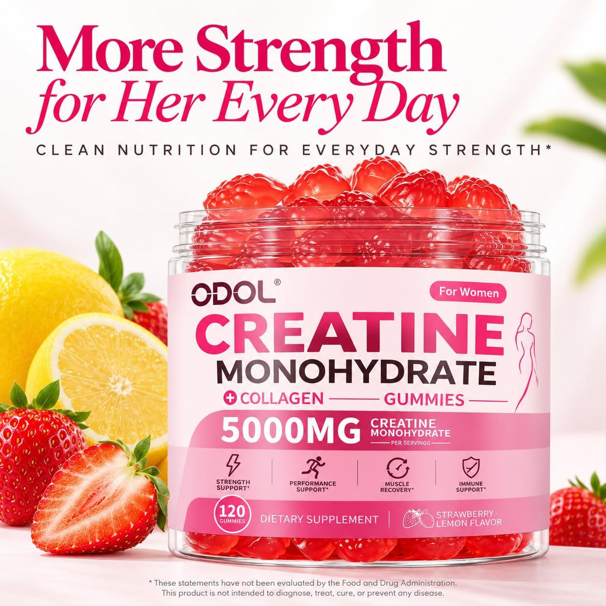 ODOL Gomitas de monohidrato de creatina de 5000 mg para mujeres con...