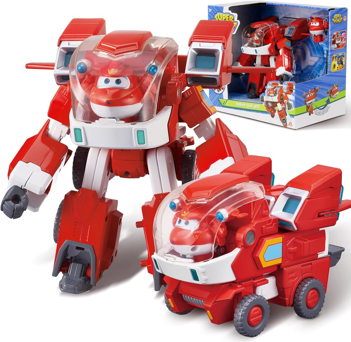 Super Wings Juguetes, robot transformador Super Mecha de Jett de 7...