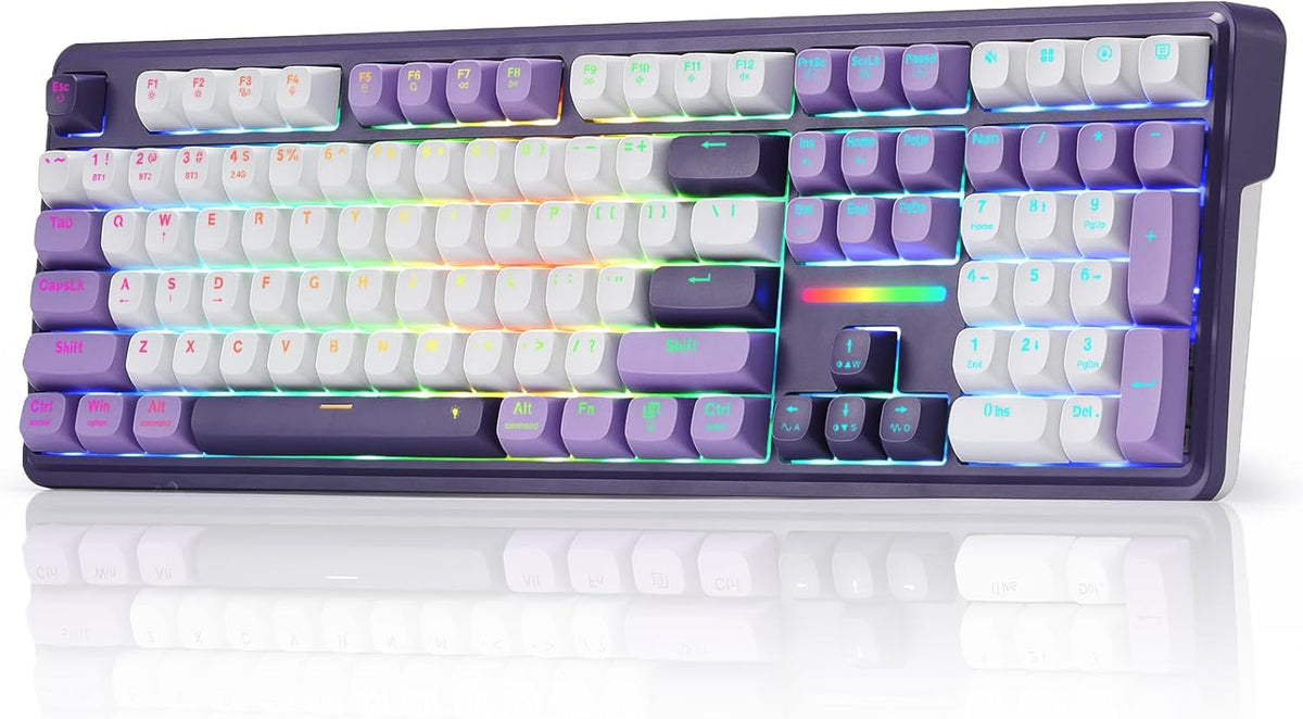 Redragon K745 PRO Teclado inalámbrico de 108 teclas RGB para juegos...