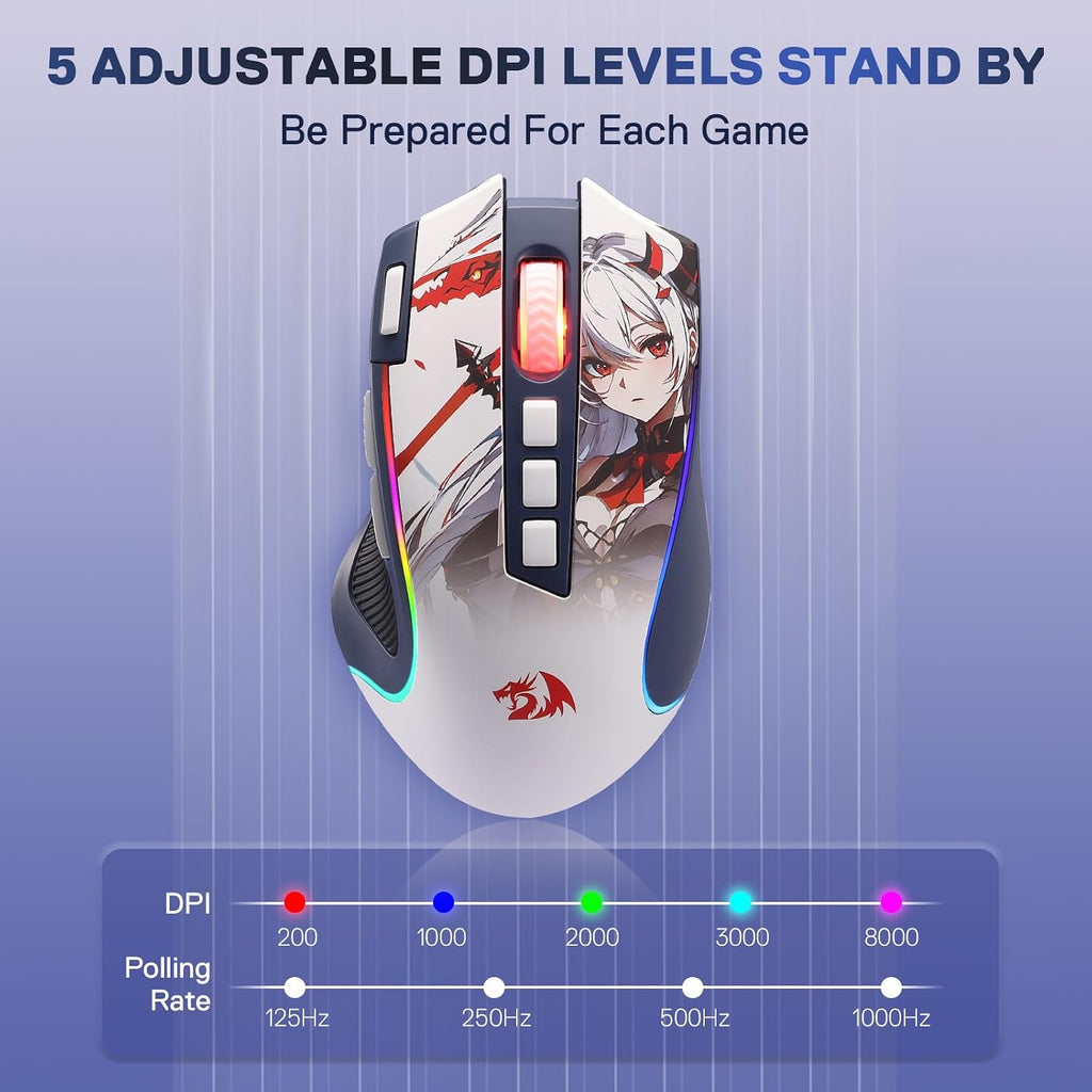 Redragon M612AK PRO Ratón inalámbrico para juegos de anime Teclas d...