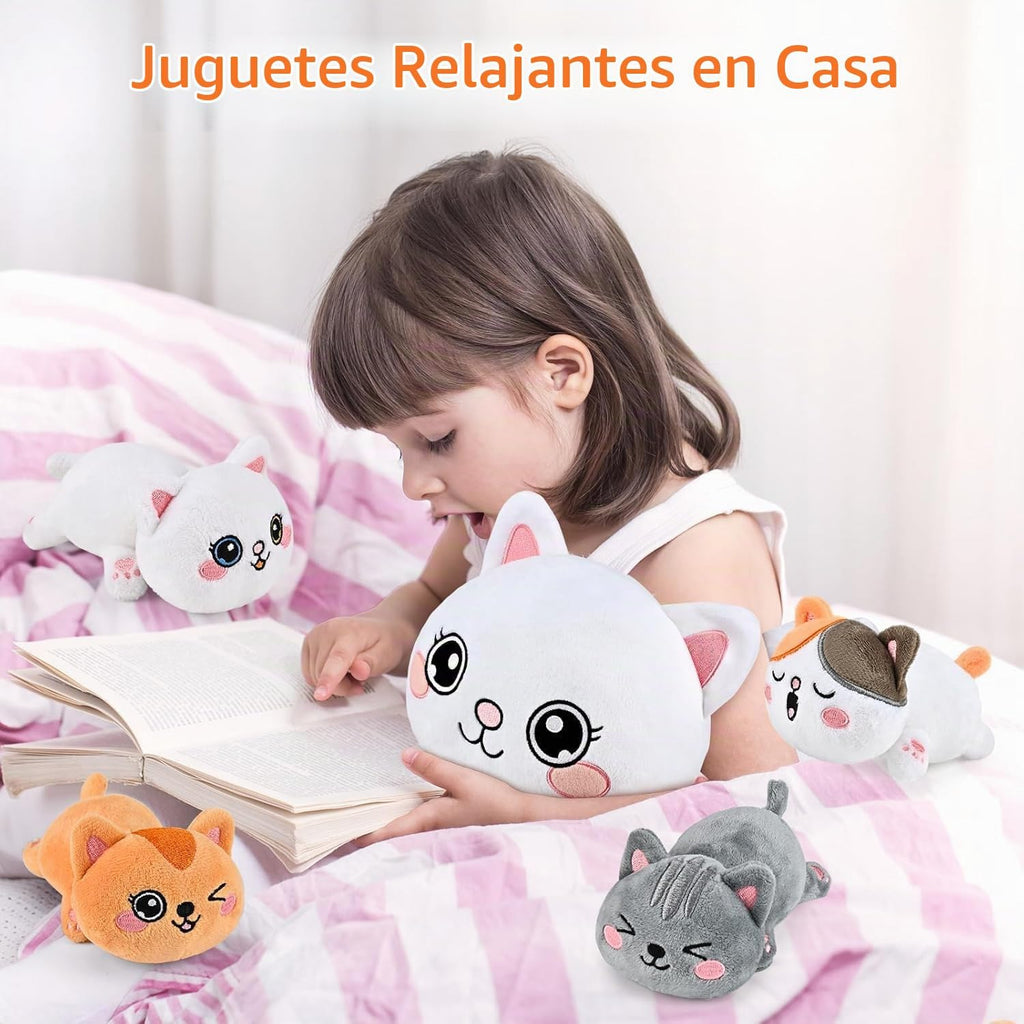 KMUYSL Mamá Peluches con 4 Bebés, Peluche para Niños, Gato | Peluch...
