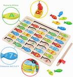 Juguete Magnético de Pesca de Madera para Niños Pequeños, Juegos de...