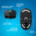Logitech G Ratón inalámbrico para juegos 305 X Superlight - Negro |...