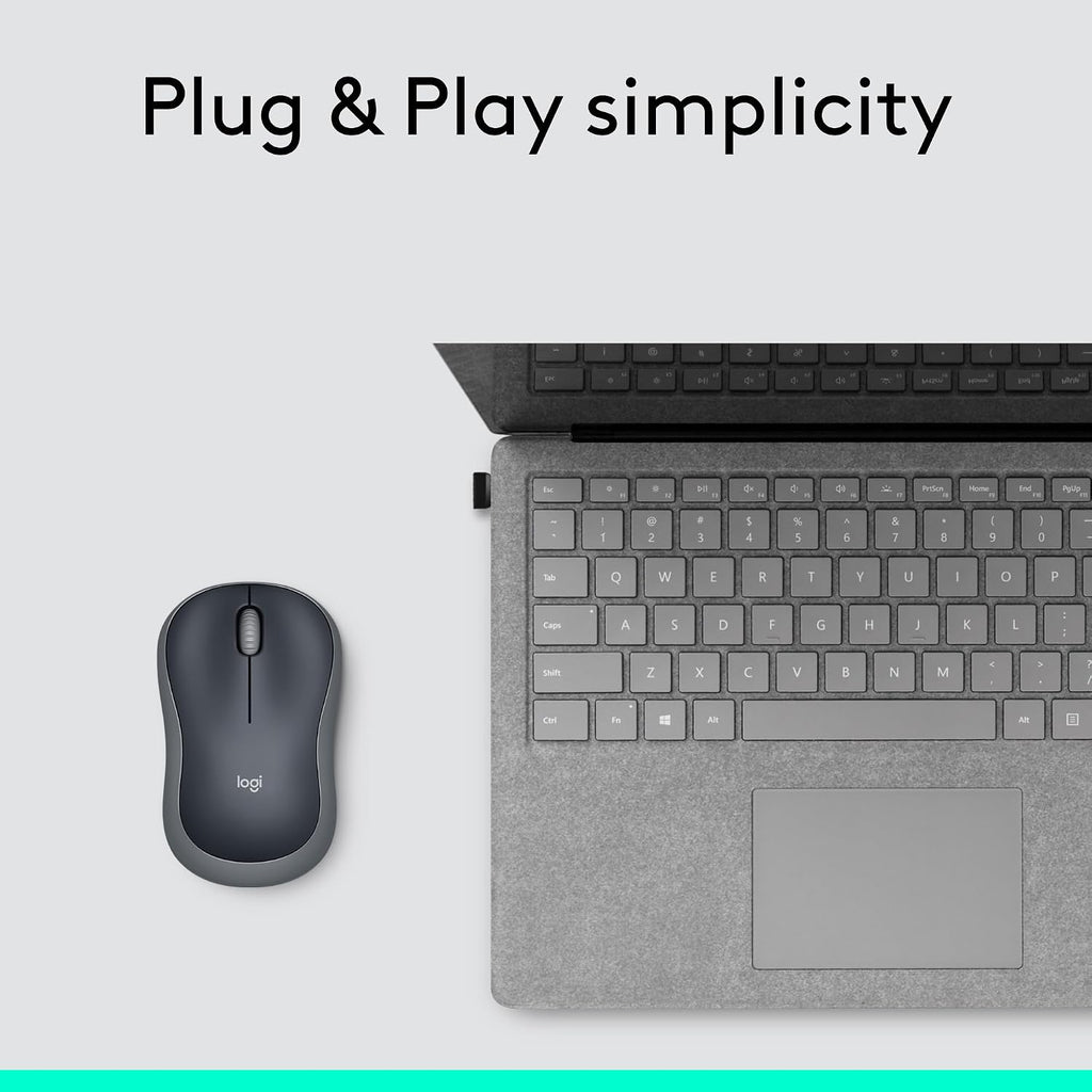 Logitech Ratón inalámbrico ambidiestro compacto M185 de 2,4 GHz - G...