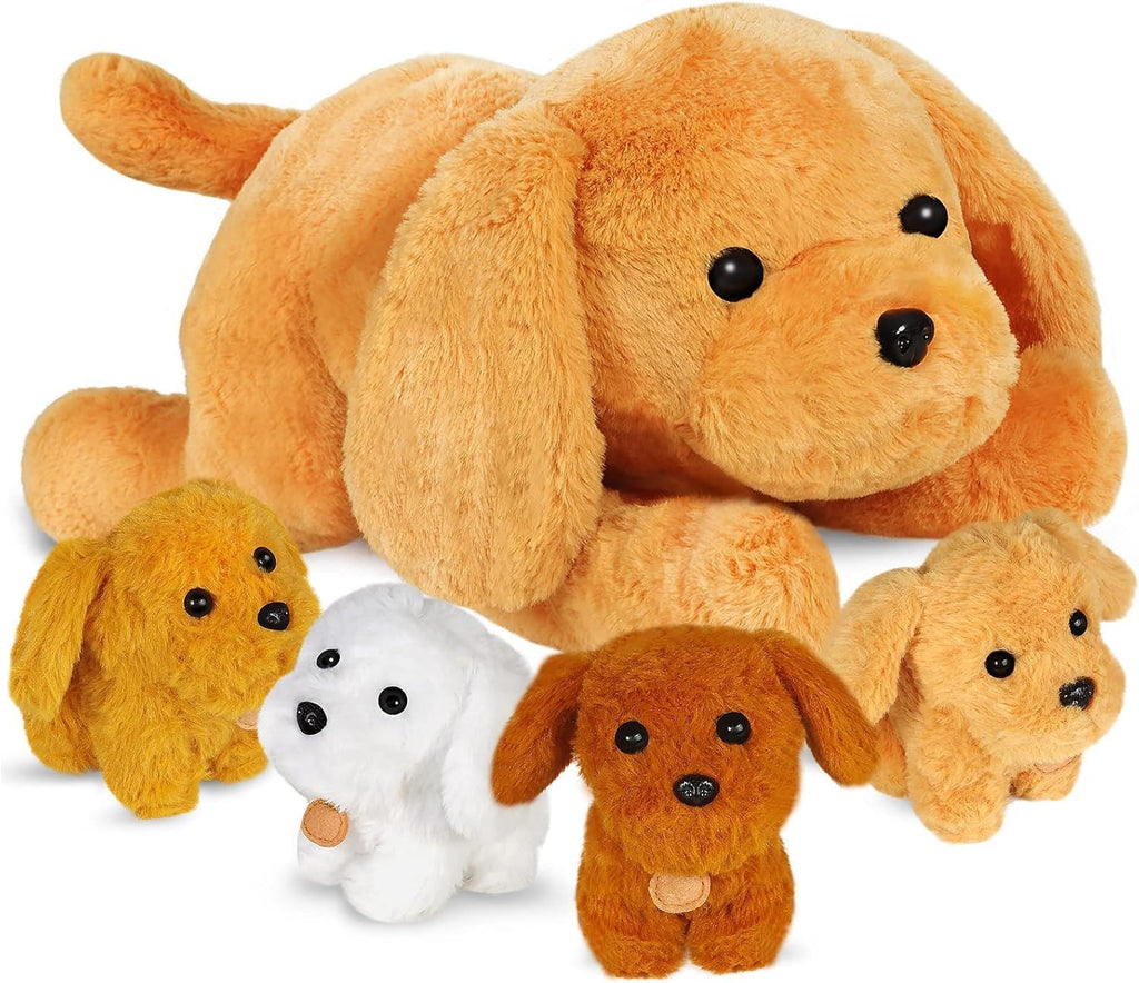 KMUYSL Juguetes de peluche para mamá con 4 bebés, animal de peluche...
