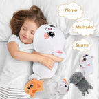 KMUYSL Mamá Peluches con 4 Bebés, Peluche para Niños, Gato | Peluch...