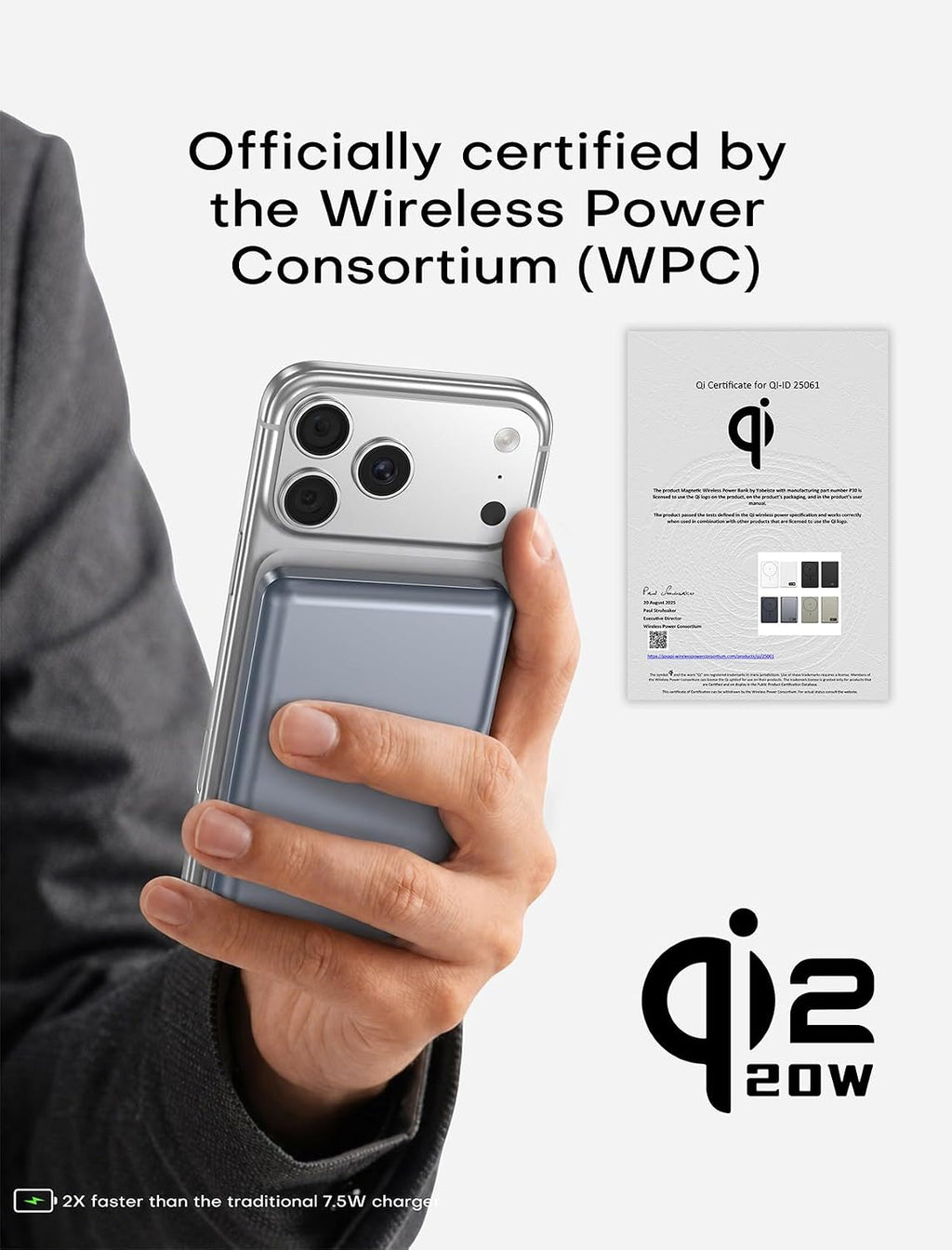 para Magsafe Power Bank Cargador portátil 10000mAh Qi2 para iPhone...