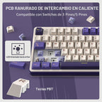 RK ROYAL KLUDGE Teclado mecánico inalámbrico S98 con pantalla intel...