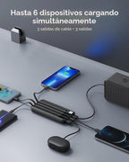 charmast Cargador portátil con 4 cables integrados reforzados | 100...