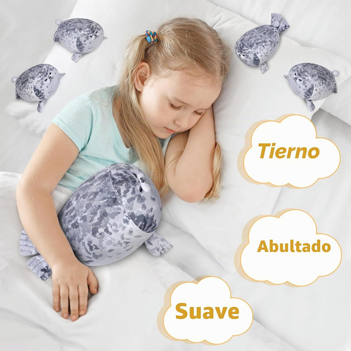 KMUYSL Mamá Peluches con 4 Bebés, Peluche para Niños, Foca | Sello...