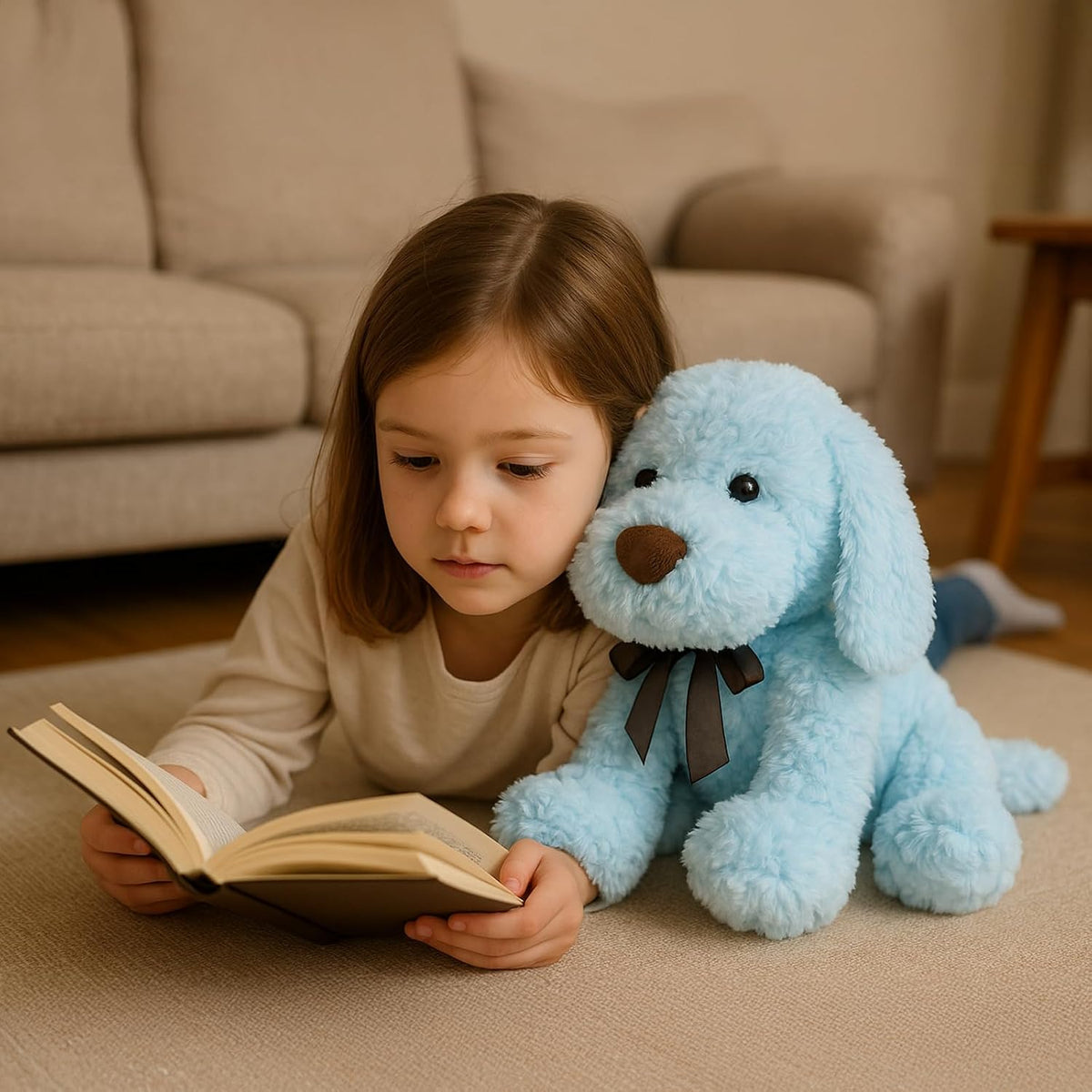 WEIGEDU Peluches de Peluche para Perros Cachorros Peludos, 11,8 Pul...