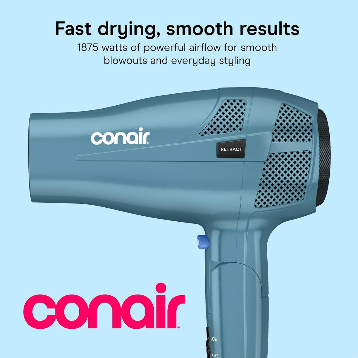 Secador de pelo iónico Conair de 1875 W con mango plegable y guarda...