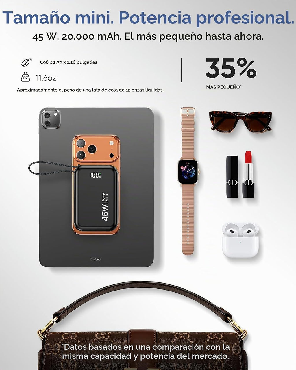 TRKOY Banco de energía de 20000 mAh, cargador portátil de carga ráp...