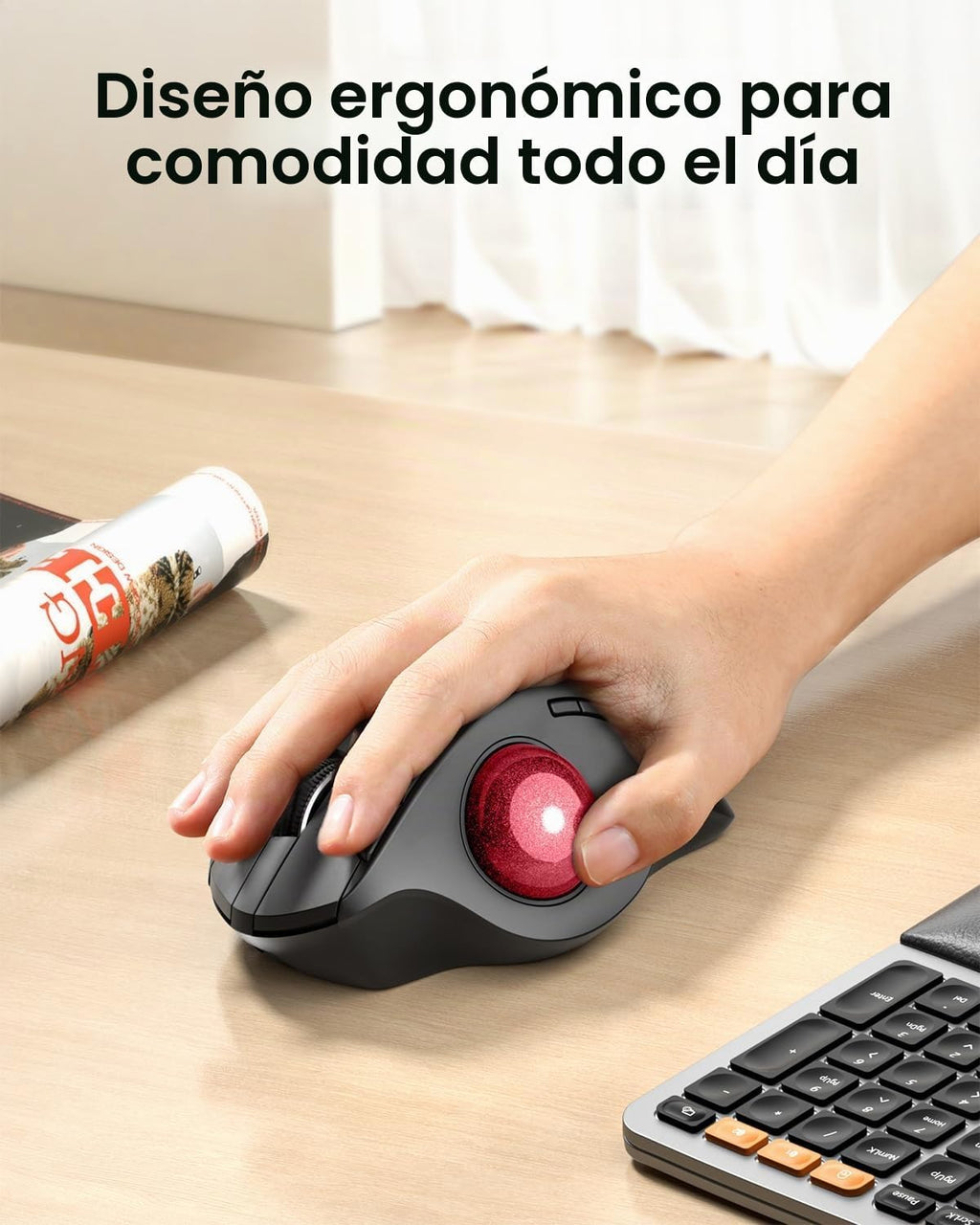 Ratón Trackball Inalámbrico ProtoArc, EM01 NL Ergonómico Bluetooth...
