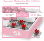 Redragon K617 Teclado mecánico para juegos RGB compacto con interca...