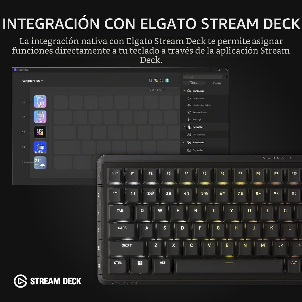 CORSAIR Vanguard 96 Teclado mecánico con cable para juegos - Negro...
