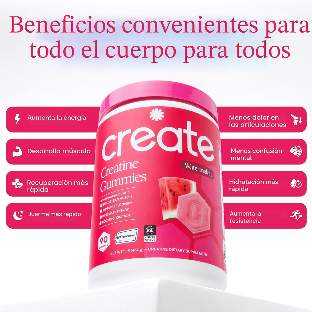 Create Gomitas de monohidrato de creatina para mujeres y hombres, s...