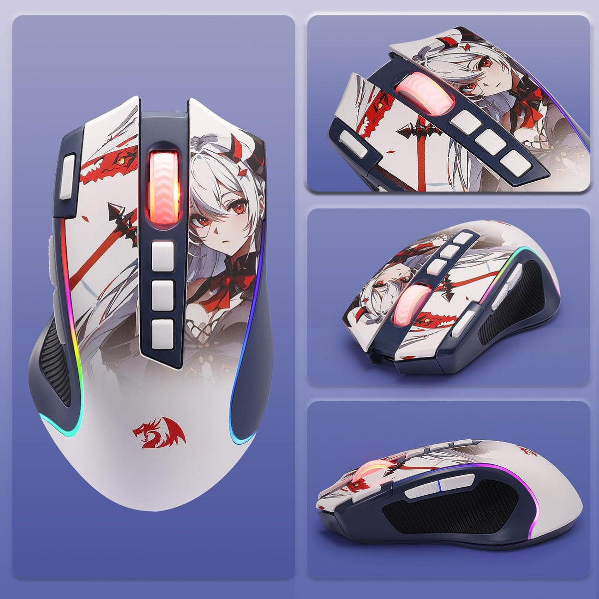 Redragon M612AK PRO Ratón inalámbrico para juegos de anime Teclas d...