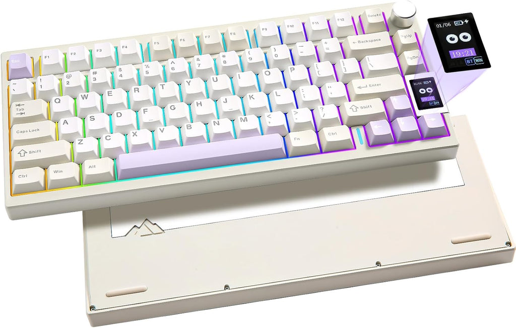 YUNZII AL80 Teclado mecánico inalámbrico, CNC de aluminio completo,...